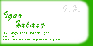 igor halasz business card