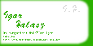 igor halasz business card